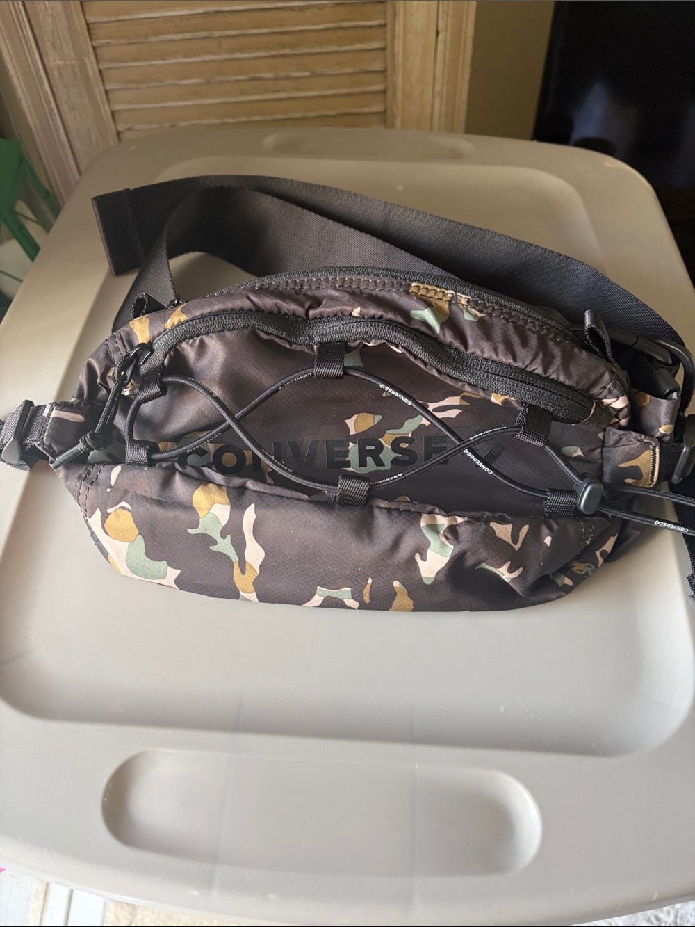 Converse Brown Green Camo Belt Bag